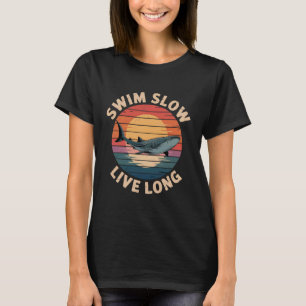 Lustiger Ozean-Tauch-Hai-Liebhaber Schwimme Langsa T-Shirt