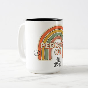 Lustiger Pädiatrischer OT Retro-Regenbogen-Becher Zweifarbige Tasse