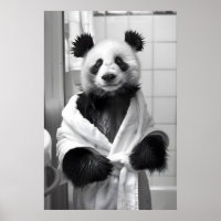 Lustiger Panda-Bademantel-Druck Skurril Badezimmer