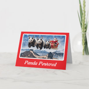 Lustiger Panda-Bär-Weihnachten Karte