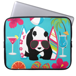 Lustiger Panda-Bärn-Strand-wertlos surfende Laptopschutzhülle