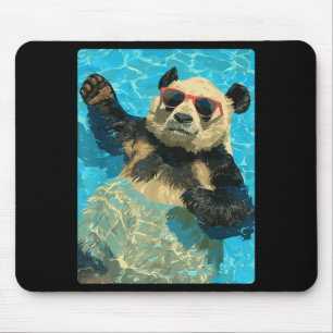 Lustiger Panda mit Sonnenbrille Cool Summer Tier Mousepad