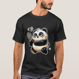 Lustiger Panda spielt Badminton Süße sportliche Üb T-Shirt