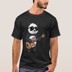 Lustiger Panda spielt Bassgitarre T-Shirt