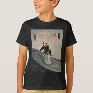Lustiger Panda-Surfing-Spruch Japanische Welle Mem T-Shirt