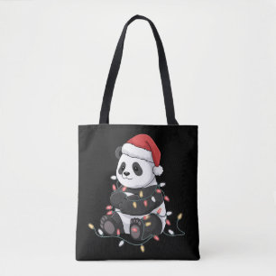 Lustiger Panda-Weihnachtstier-Lichterliebhaber