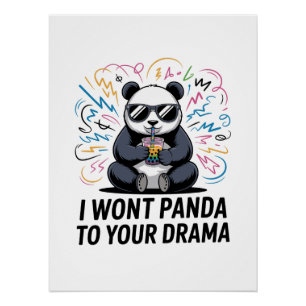 Lustiger Panda-Wortwitz – „Ich werde nicht Panda z Poster