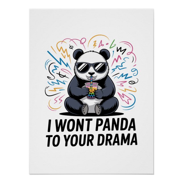 Lustiger Panda-Wortwitz – „Ich werde nicht Panda z Poster (Vorderseite)