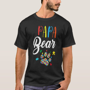 Lustiger Papa Bär Autism Awareness Autism Passende T-Shirt