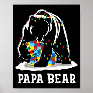 Lustiger Papa Bär Autismus-Bewusstsein Autismus-Pa Poster