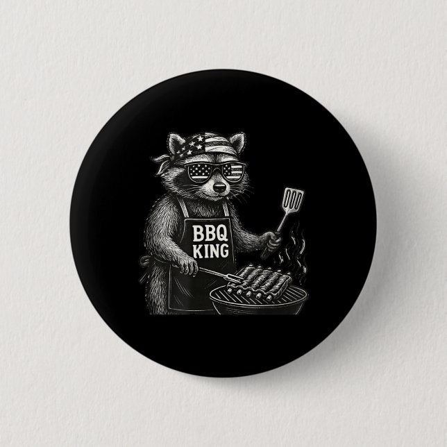 Lustiger Papa BBQ Grillen Barbecue Papa Opa BBQ Button (Vorderseite)