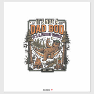 Lustiger Papa-Bod-Bär-Camping-Vater-Figur-Shirt_1 Aufkleber