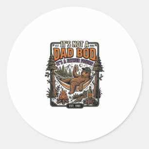 Lustiger Papa-Bod-Bär-Camping-Vater-Figur-Shirt_1 Runder Aufkleber