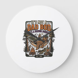 Lustiger Papa-Body-Bär-Camping-Vater-Figur-Shirt_1 Große Wanduhr