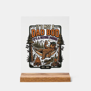 Lustiger Papa-Body-Bär-Camping-Vaterfigur-Shirt_1 Acrylschild