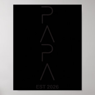 Lustiger Papa Est.2026 werdender Vater Ankündigung Poster