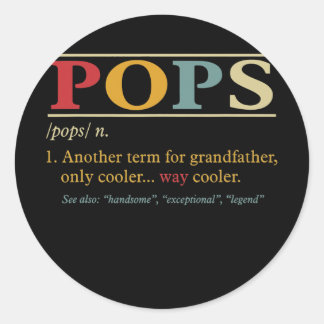 Lustiger Papa für Männer zum Vatertag Pops Runder Aufkleber