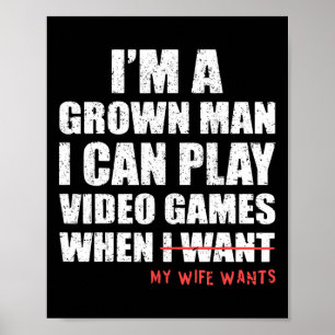 Lustiger Papa-Gamer Ich kann Videospiele spielen, Poster