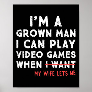 Lustiger Papa-Gamer Ich kann Videospiele spielen, Poster