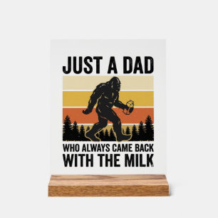 Lustiger Papa kam mit der Milch Vintage-Shirt_1 Acrylschild