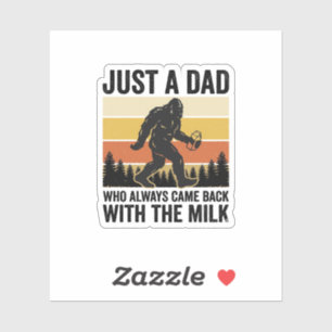Lustiger Papa kam mit der Milch Vintage-Shirt_1 Aufkleber