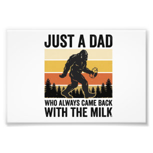 Lustiger Papa kam mit der Milch Vintage-Shirt_1 Fotodruck