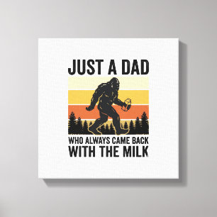 Lustiger Papa kam mit der Milch Vintage-Shirt_1 Leinwanddruck