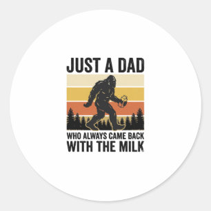 Lustiger Papa kam mit der Milch Vintage-Shirt_1 Runder Aufkleber
