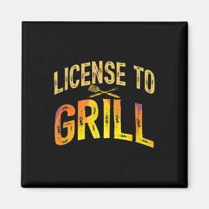 Lustiger Papa liebt BBQ-Lizenz zum Grillen von Fle Magnet