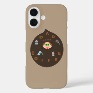 Lustiger Papa-Monster liebt Kaffee iPhone 16 Hülle