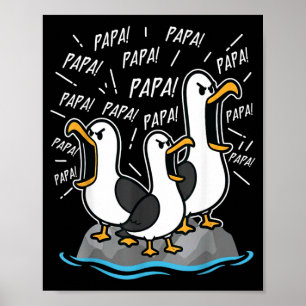 Lustiger Papa-Möwe Vatertagshumor Poster