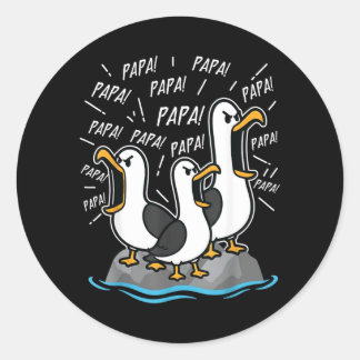 Lustiger Papa-Möwe Vatertagshumor Runder Aufkleber