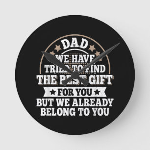 Lustiger Papa-Spruch Grafik Vintage Papa Vater Runde Wanduhr