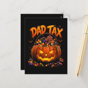 Lustiger Papa-Steuer Halloween-Kürbis Feiertagspostkarte