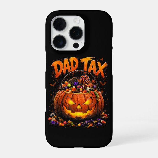 Lustiger Papa-Steuer Halloween-Kürbis iPhone Hülle (Rückseite)