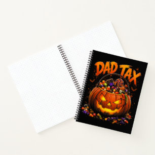Lustiger Papa-Steuer Halloween-Kürbis Notizbuch