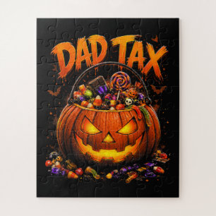Lustiger Papa-Steuer Halloween-Kürbis Puzzle