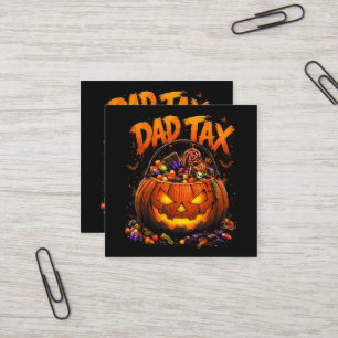 Lustiger Papa-Steuer Halloween-Kürbis Quadratische Visitenkarte