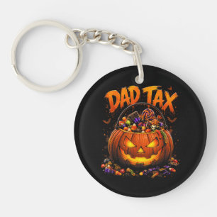 Lustiger Papa-Steuer Halloween-Kürbis Schlüsselanhänger