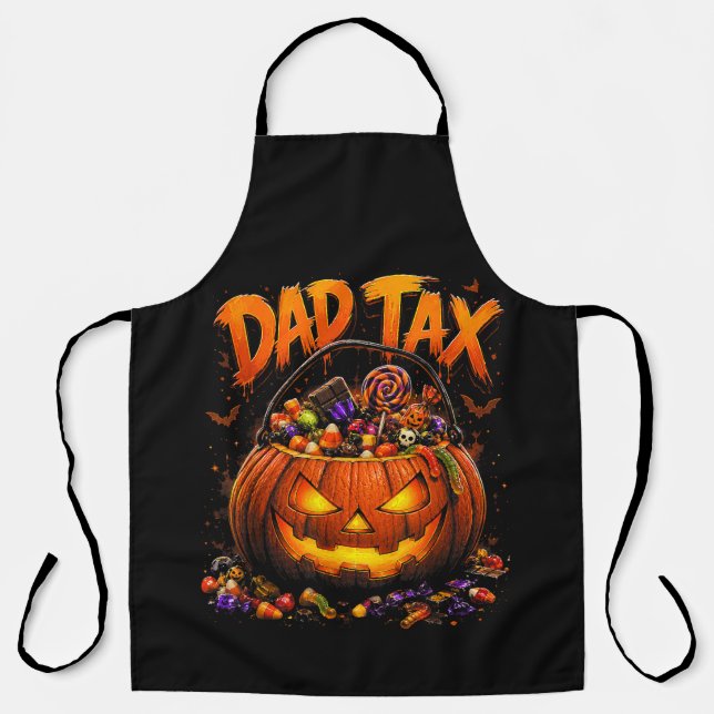 Lustiger Papa-Steuer Halloween-Kürbis Schürze (Vorderseite)