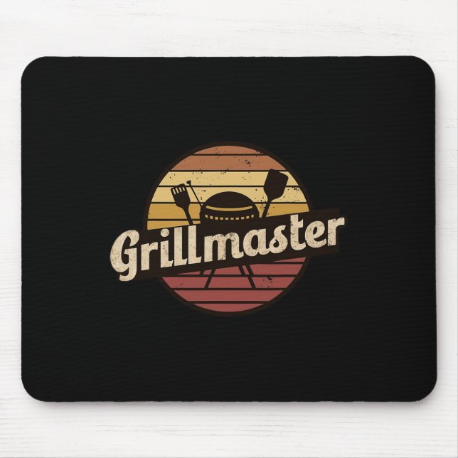 Lustiger Papa Vintage-Design Grillmaster Vatertag  Mousepad (Vorne)