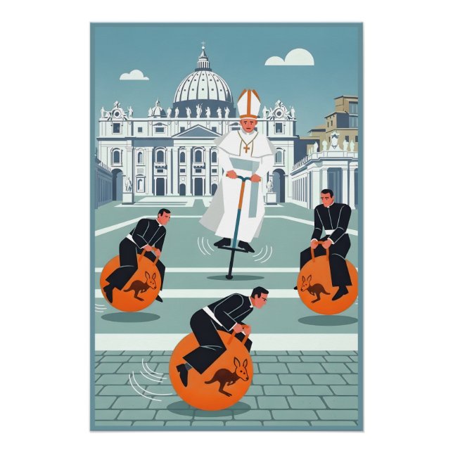 Lustiger Papst und Priester Poster (Vorderseite)
