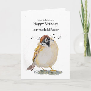 Lustiger Partner Alles Gute zum Geburtstag Spatz V Karte