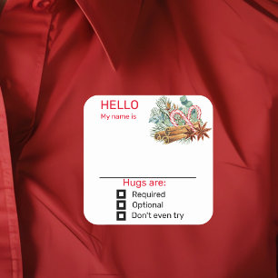 Lustiger Party-Name-Tag-Badge Weihnachten Quadratischer Aufkleber