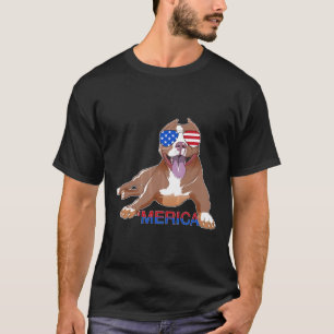 Lustiger Patriot Pitbull Merica T-Shirt