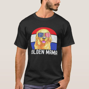Lustiger Patriotischer Golden Retriever Mama Vinta T-Shirt