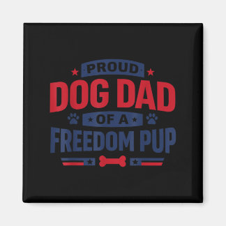 Lustiger patriotischer Hunde-Vater 4. Juli Magnet