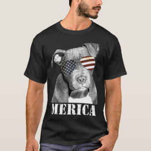 Lustiger patriotischer Pitbull-Hund Pit Bull-Gesch T-Shirt