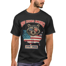 Lustiger patriotischer Waschbär Amerika 250 Jahr 1