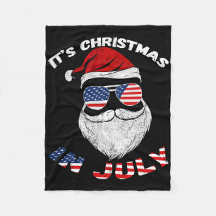 Lustiger patriotischer Weihnachtsmann für Weihnach Fleecedecke